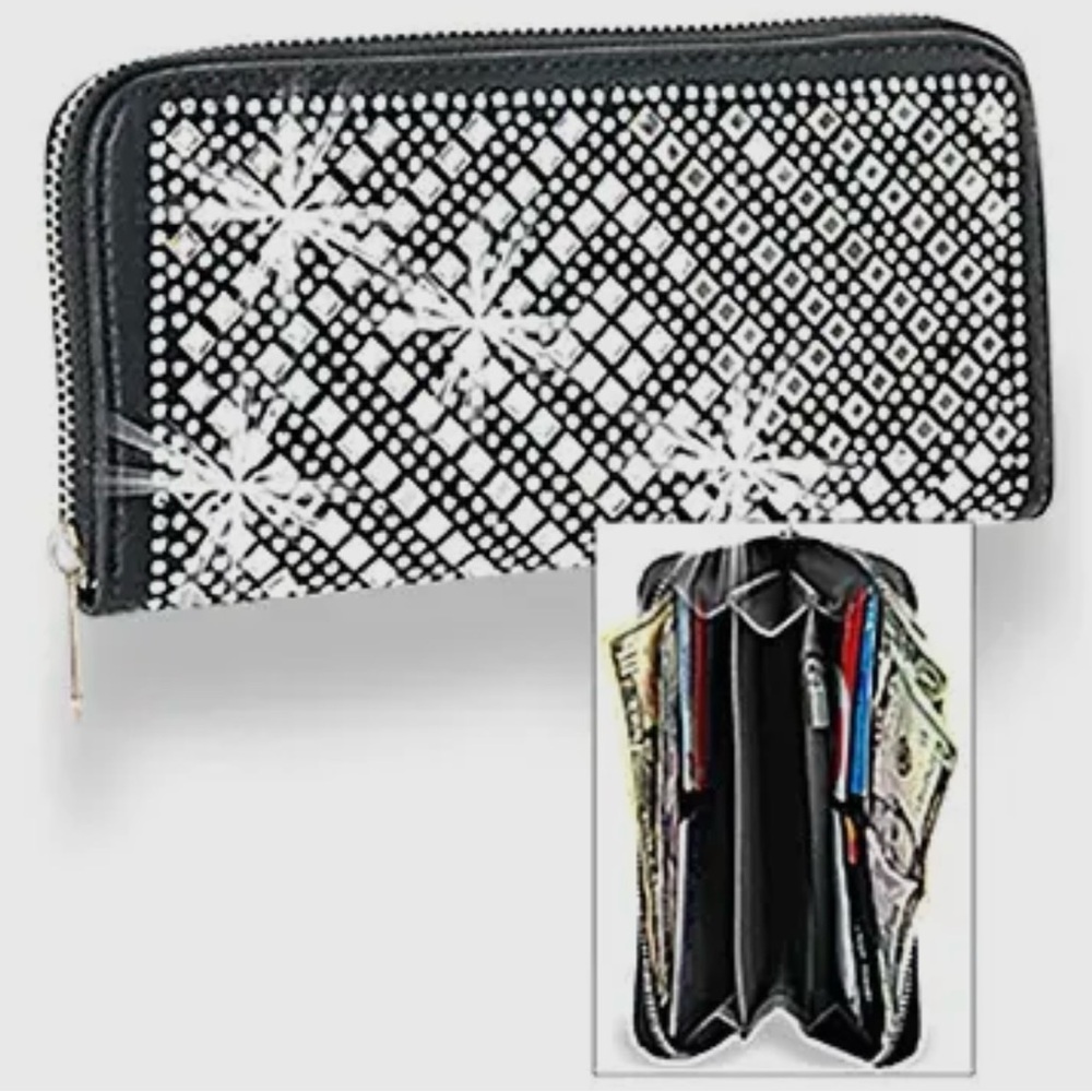 Rhinestone Design Accordion‎ Wallet